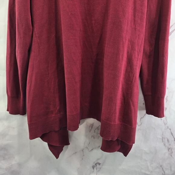 Cabi Sweater Womens Large Red Cardigan Two Tone Open Cotton 3479 - Picture 7 of 11